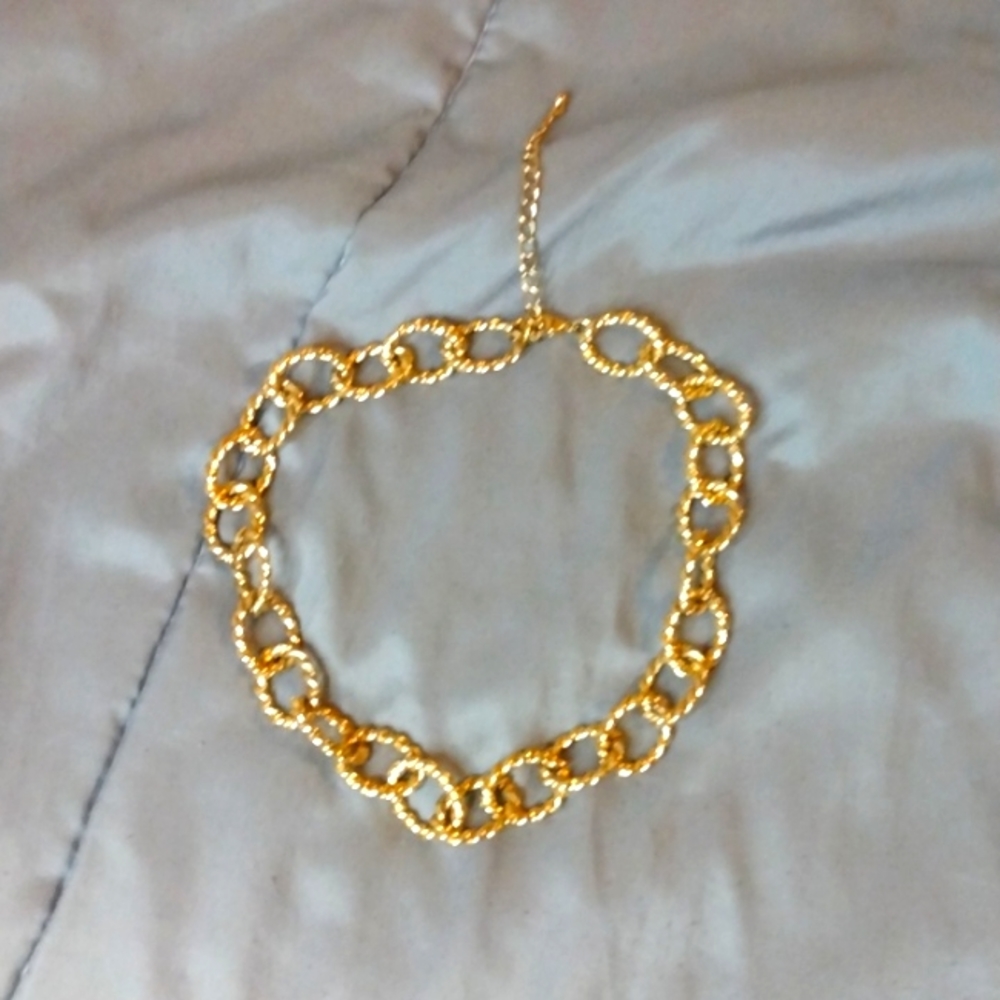 A Long Gold Hoop Necklace